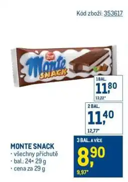 Makro Monte snack nabídka