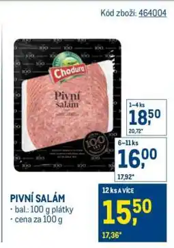 Makro Pivní salám nabídka