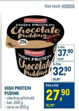 Makro HIGH PROTEIN PUDINK nabídka