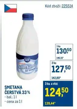 Makro SMETANA ČERSTVÁ 33 % nabídka