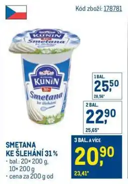 Makro Smetana ke šlehání 31 % nabídka