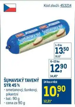 Makro ŠUMAVSKÝ TAVENÝ SÝR 45 % nabídka