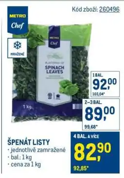 Makro Špenát listy nabídka