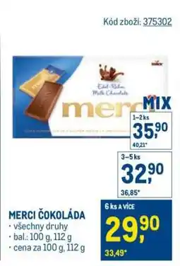 Makro Merci Čokoláda nabídka