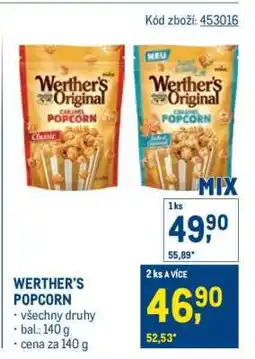 Makro WERTHER‘S Popcorn nabídka