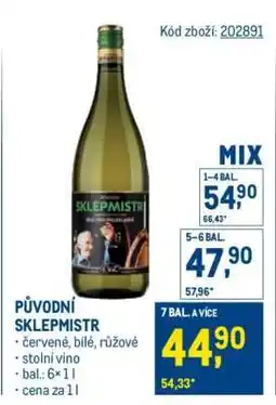 Makro Původní Sklepmistr nabídka