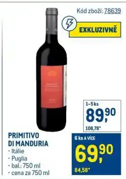 Makro Primitivo di Manduria nabídka