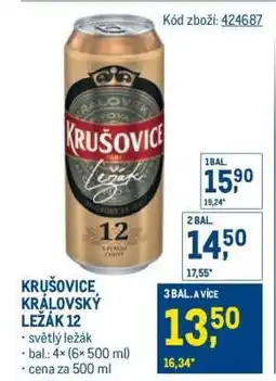 Makro Krušovice Královský ležák 12 nabídka