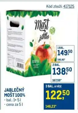 Makro Jablečný mošt 100% nabídka