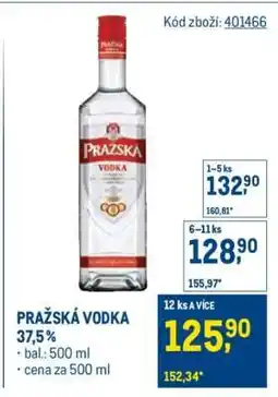 Makro Pražská Vodka 37,5 % nabídka