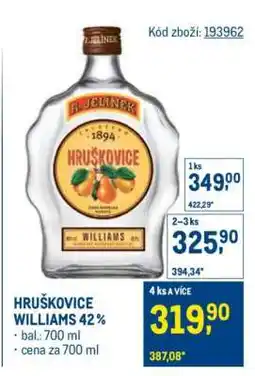Makro Hruškovice Williams 42 nabídka