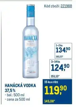 Makro Hanácká Vodka nabídka