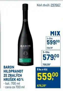 Makro BARON HILDPRANDT ZE ZRALÝCH HRUŠEK 40 % nabídka