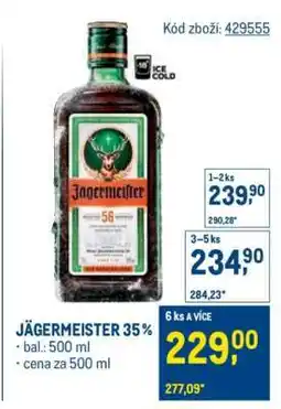 Makro Jägermeister 35% nabídka