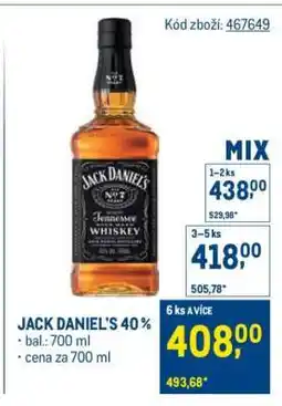 Makro Jack Daniel’s 40 nabídka