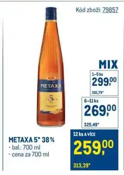 Makro Metaxa 5* 38 % nabídka