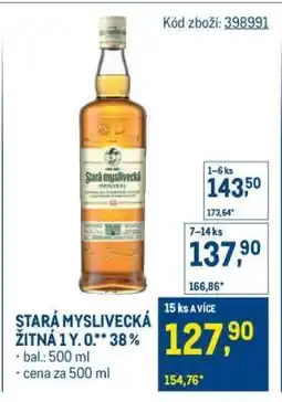 Makro STARÁ MYSLIVECKÁ ŽITNÁ 1 Y. O.** 38 % nabídka