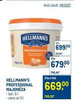 Makro HELLMANN'S PROFESSIONAL MAJONÉZA nabídka