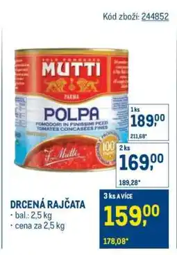 Makro Drcená rajčata nabídka