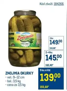 Makro Znojmia Okurky nabídka
