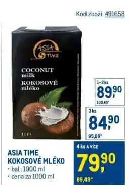 Makro Asia Time Kokosové mléko nabídka