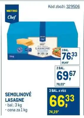Makro SEMOLINOVÉ LASAGNE nabídka