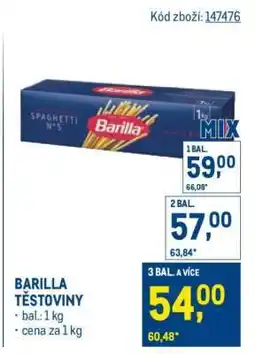 Makro Barilla těstoviny nabídka