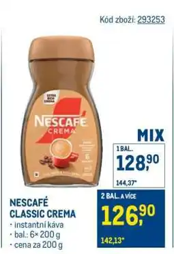 Makro Nescafé Classic, Crema nabídka