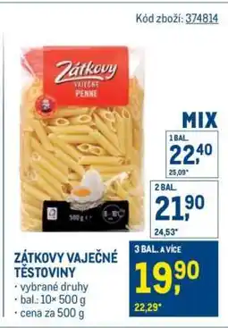 Makro Zátkovy vaječné těstoviny nabídka