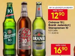 Hruška Ostravar 10 | Braník Jedenáct | Staropramen 10 nabídka