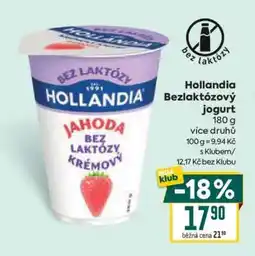 Billa Hollandia Bezlaktózový jogurt nabídka