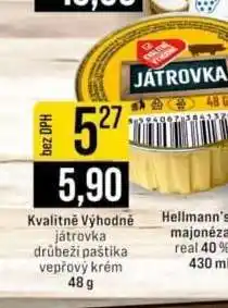 Jip Kvalitně Výhodně játrovka drůbeží paštika vepřový krém 48 g nabídka