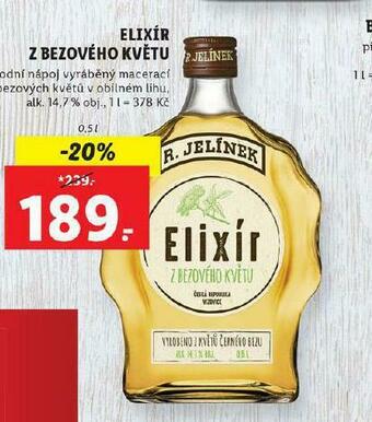Lidl Elixír z bezového květu nabídka