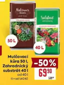 Billa Mulčovací kůra 50 l, Zahradnický substrát 40 l nabídka