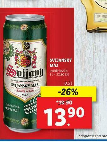 Lidl Pivo svijanský máz nabídka