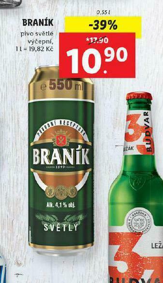 Lidl Pivo braník nabídka