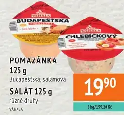 Coop hb Vahala Pomazánka Budapešťská, salámová Salat nabídka