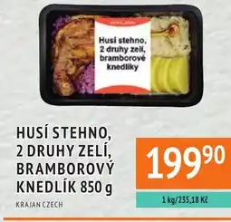 Coop hb Husí stehno, 2 druhy zelí, bramborový knedlík nabídka