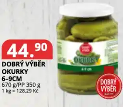Potraviny CZ Dobrý výběr okurky 6-9cm nabídka