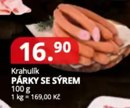Potraviny CZ Krahulík párky se sýrem nabídka