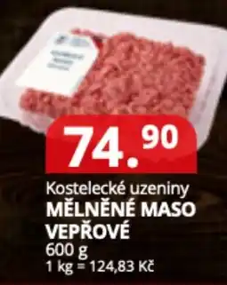 Potraviny CZ Kostelecké uzeniny mělněné maso vepřové nabídka