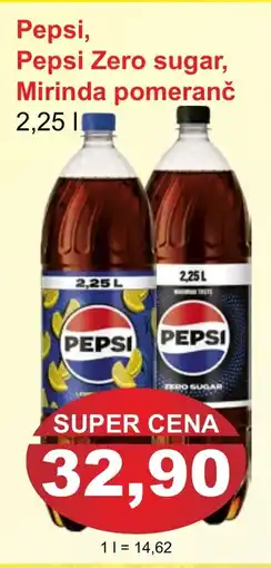 PLUS JIP Pepsi, Pepsi Zero sugar, Mirinda pomeranč nabídka