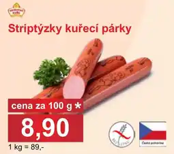 PLUS JIP Striptýzky kuřecí párky nabídka