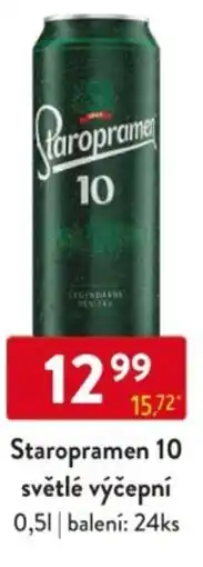 Qanto Staropramen 10 světlé výčepní nabídka