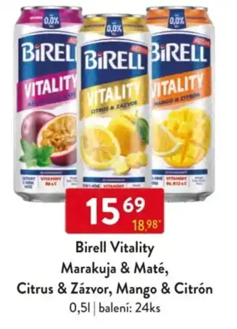 Qanto Birell Vitality Marakuja & Maté, Citrus & Zázvor, Mango & Citrón nabídka
