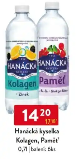 Qanto Hanácká kyselka Kolagen, Paměť nabídka