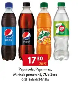 Qanto Pepsi cola, Pepsi max, Mirinda pomeranč, 7Up Zero nabídka