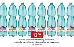 Qanto Korunní jemně perlivá bílé hrozny, ovocná směs, malinovka, mango, limeta a máta, meruňka, citron, pomeranč nabídka