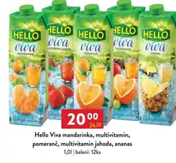 Qanto Hello Viva mandarinka, multivitamin, pomeranč, multivitamin jahoda, ananas nabídka