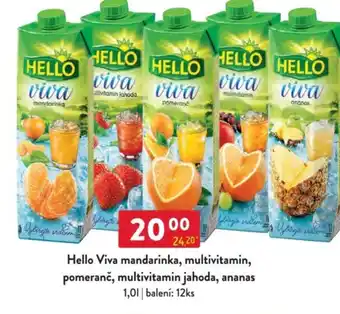 Qanto Hello Viva mandarinka, multivitamin, pomeranč, multivitamin jahoda, ananas nabídka